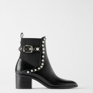 Zara pearl booties